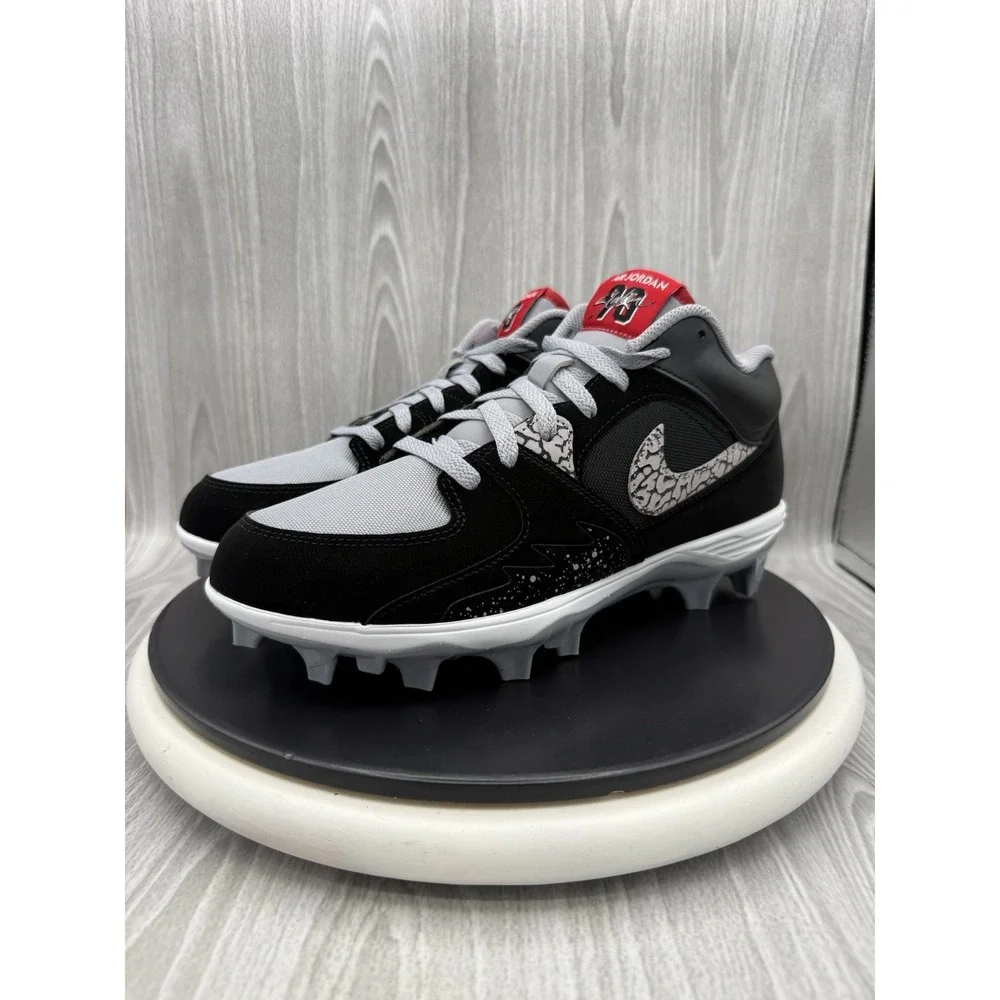 Nike Air Jordan Stadium 90 Mens Size 7.5 Black Cement Football Cleats HQ0210-060